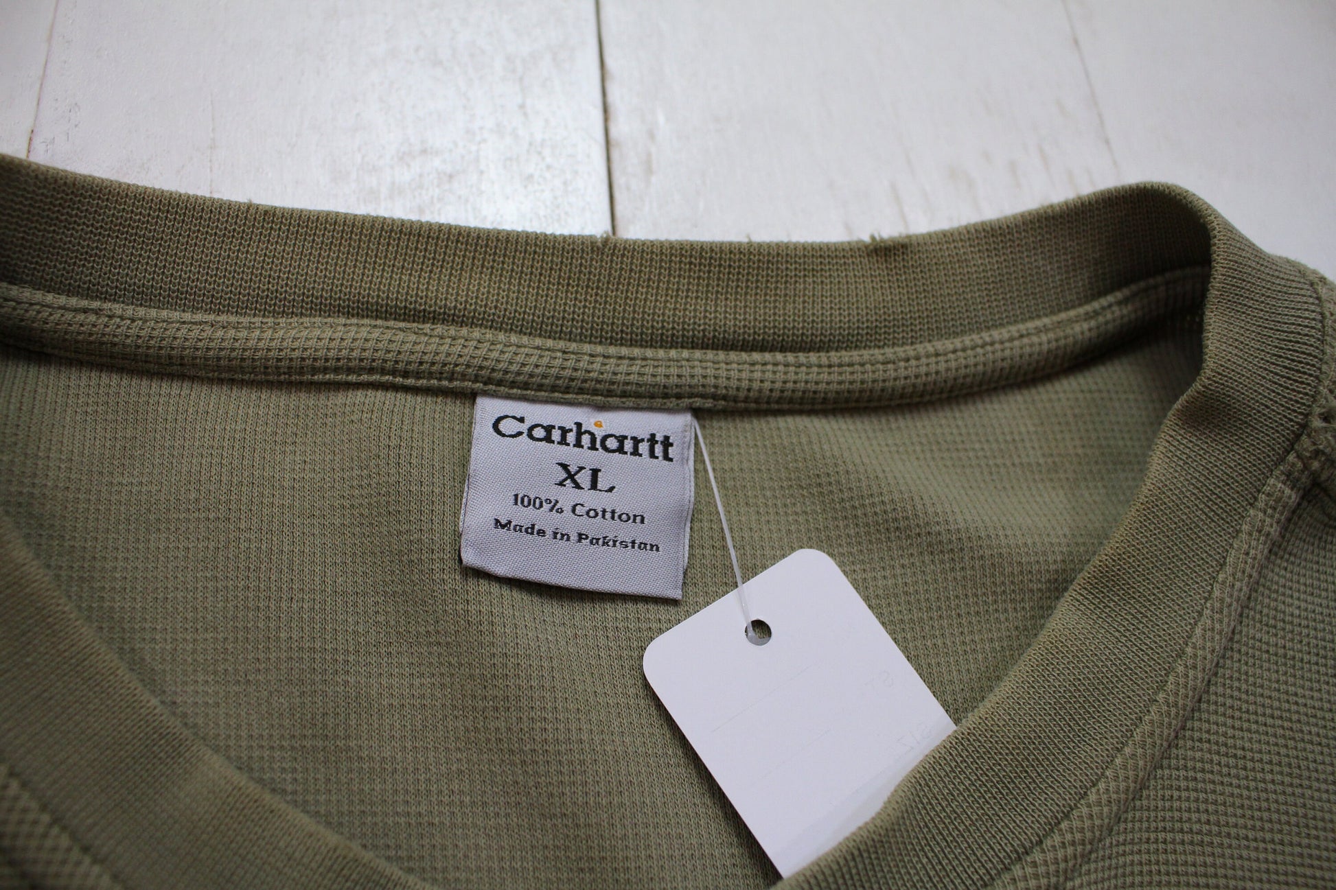 2000s Carhartt Henley Collar Thermal Long Sleeve T-Shirt Size XXL