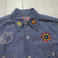 1970s/1980s Hand Embroidered Chambray Shirt Womens Size M