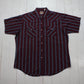1990s/2000s ELY Cattleman Striped Shortsleeve Pearl Snap Western Shirt Size XL/XXL