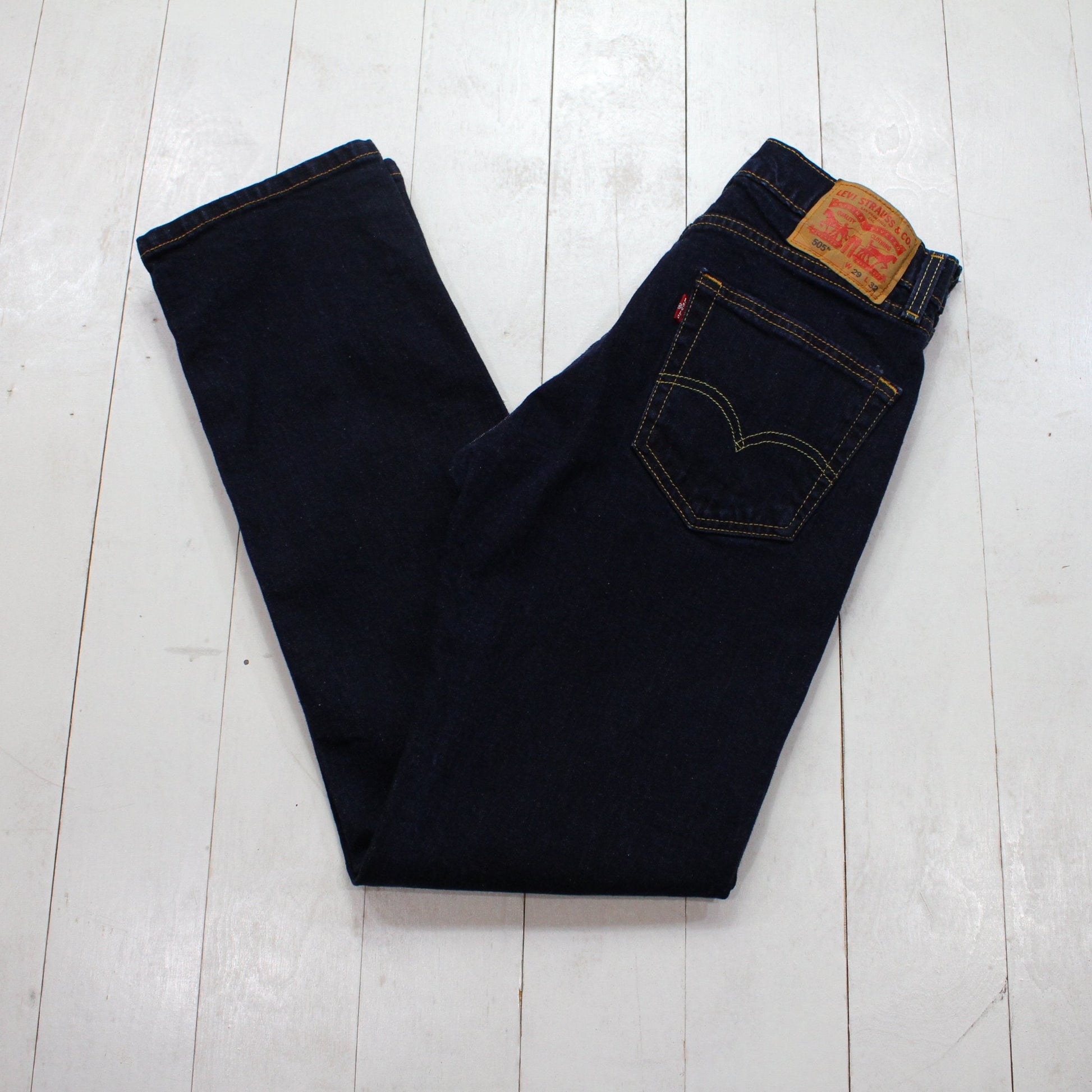 2010s Levi's 505 Dark Wash Blue Denim Jeans Size 28x30