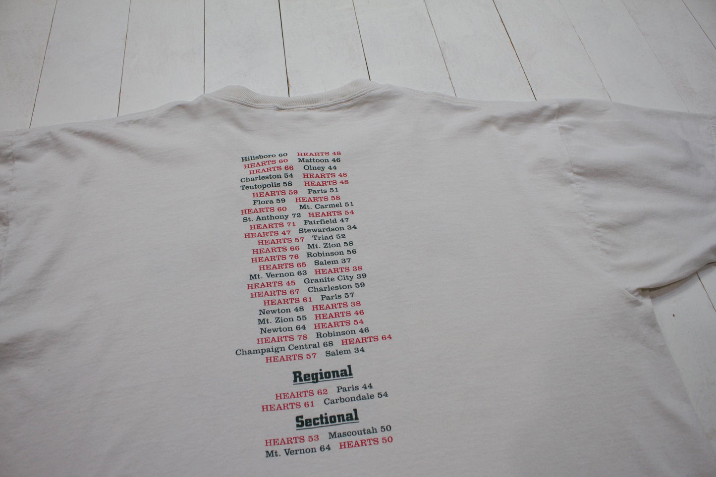 1990s/2000s Y2K Class AA Sectional Finalists Regional Champs Hearts High School Basketball T-Shirt Size XXL