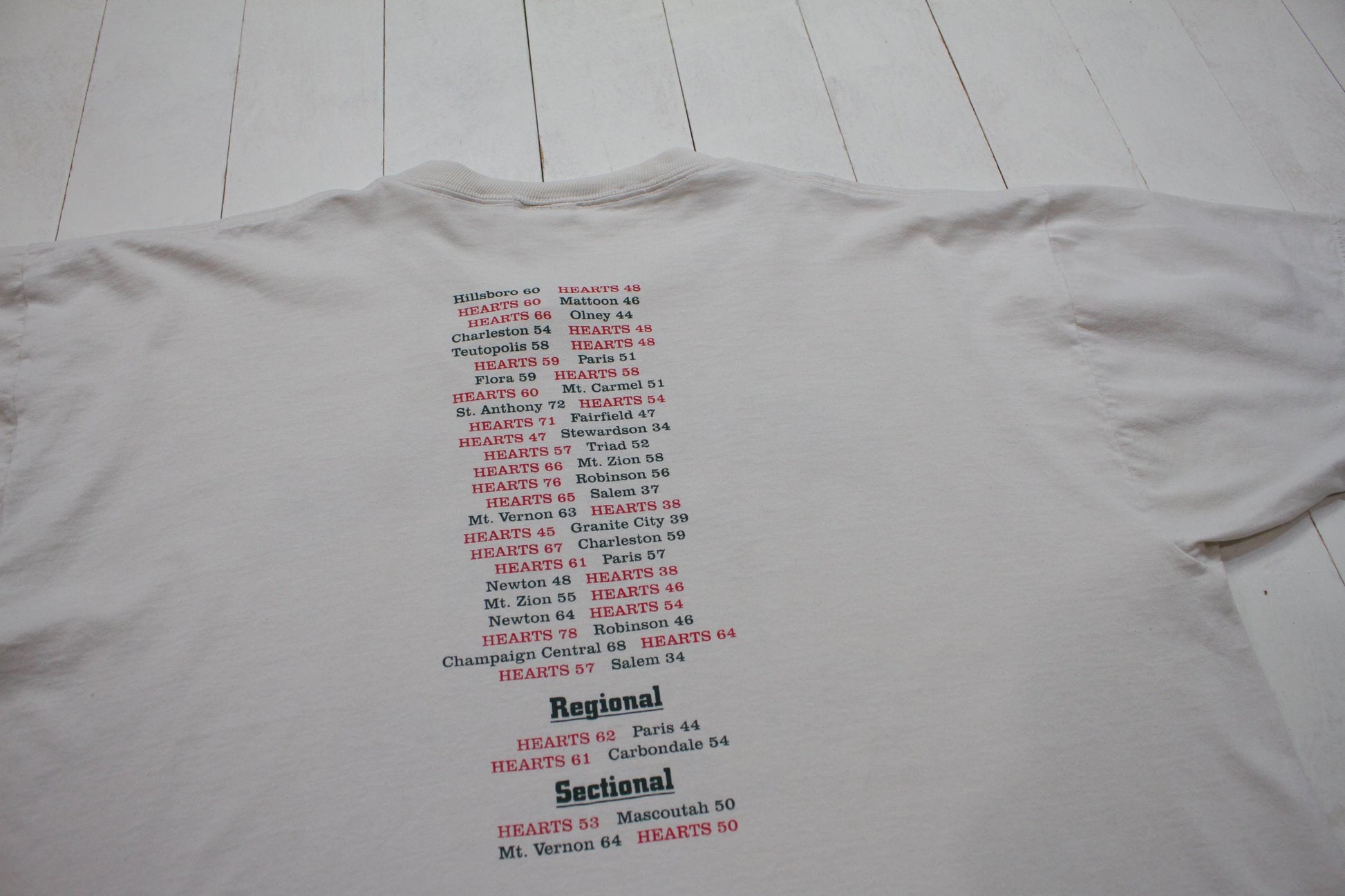 1990s/2000s Y2K Class AA Sectional Finalists Regional Champs Hearts High School Basketball T-Shirt Size XXL