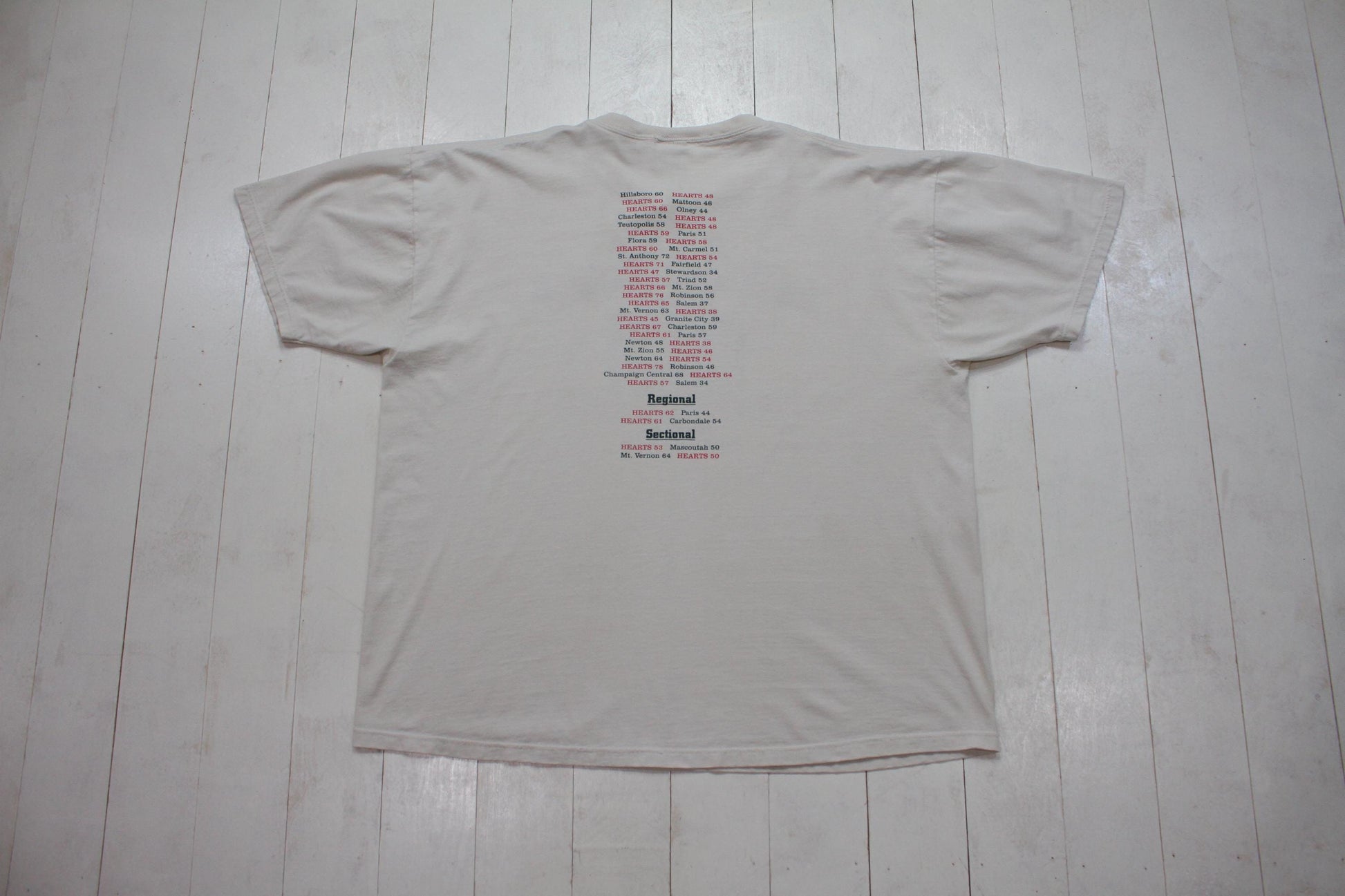 1990s/2000s Y2K Class AA Sectional Finalists Regional Champs Hearts High School Basketball T-Shirt Size XXL