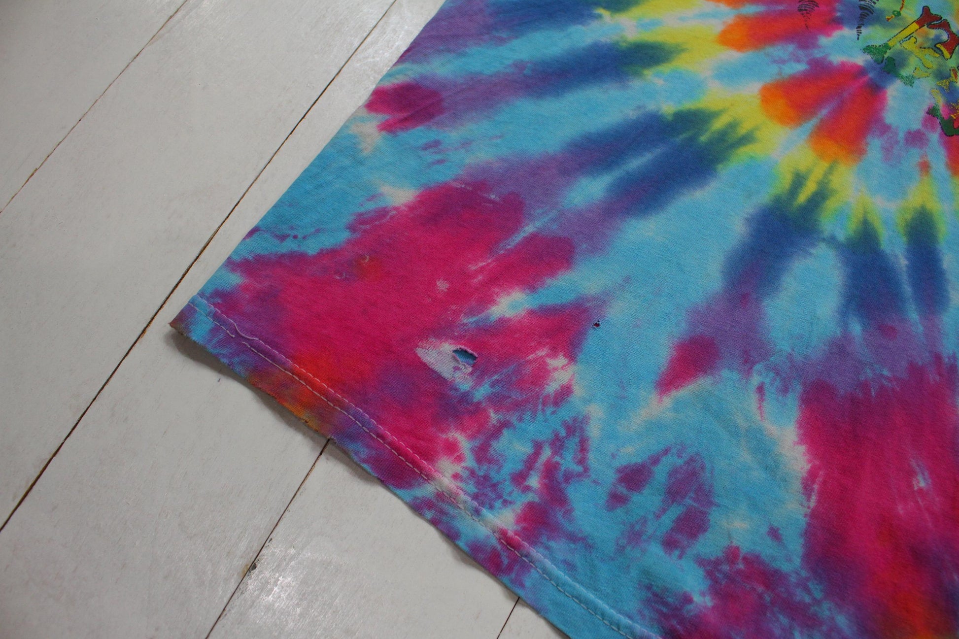 1990s 1995 Distressed Dred Bob Tie Dye T-Shirt Scott Hendricks Size XL