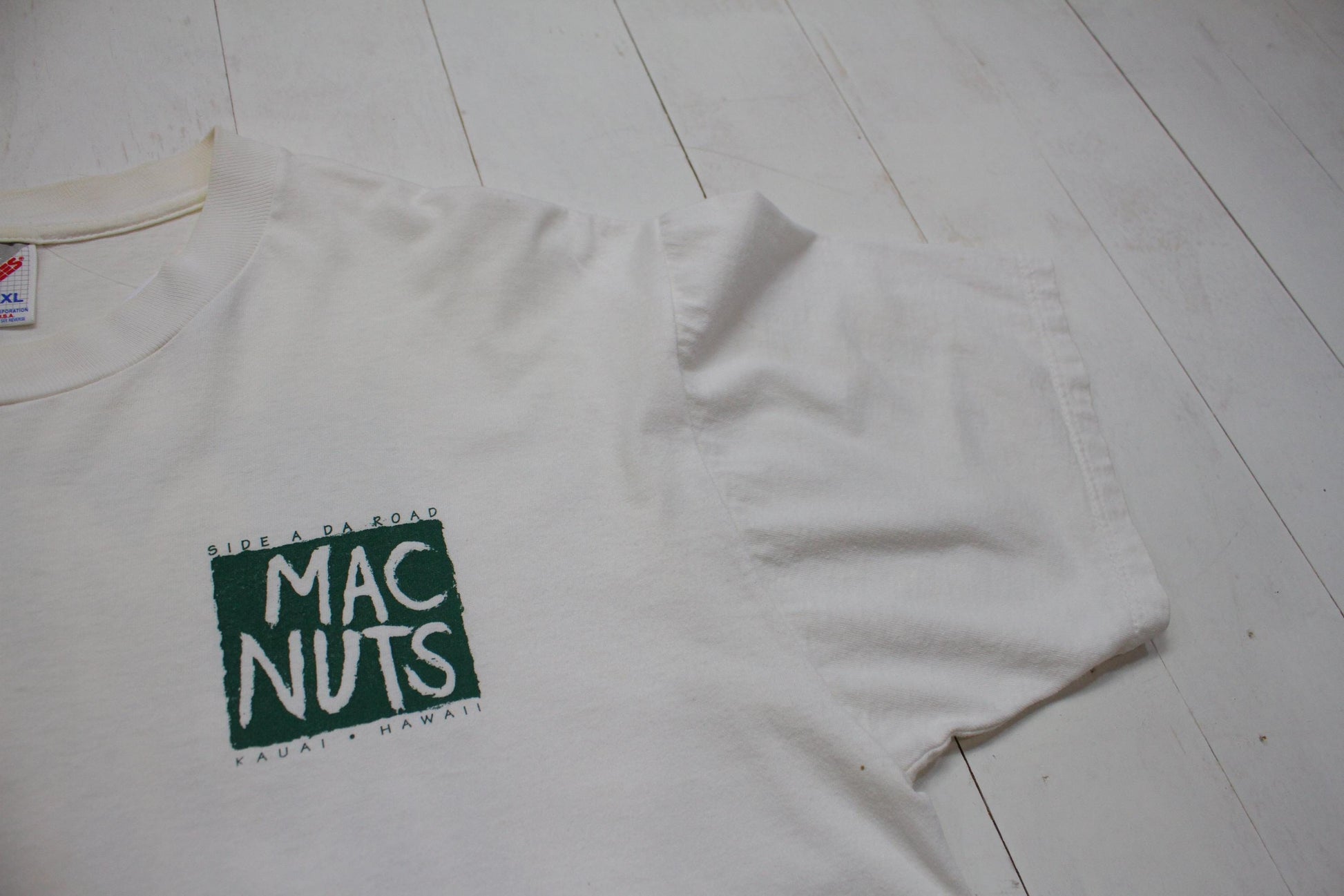1990s Mac Nuts Side A Da Road Kauai Hawaii T-Shirt Made in USA Size L