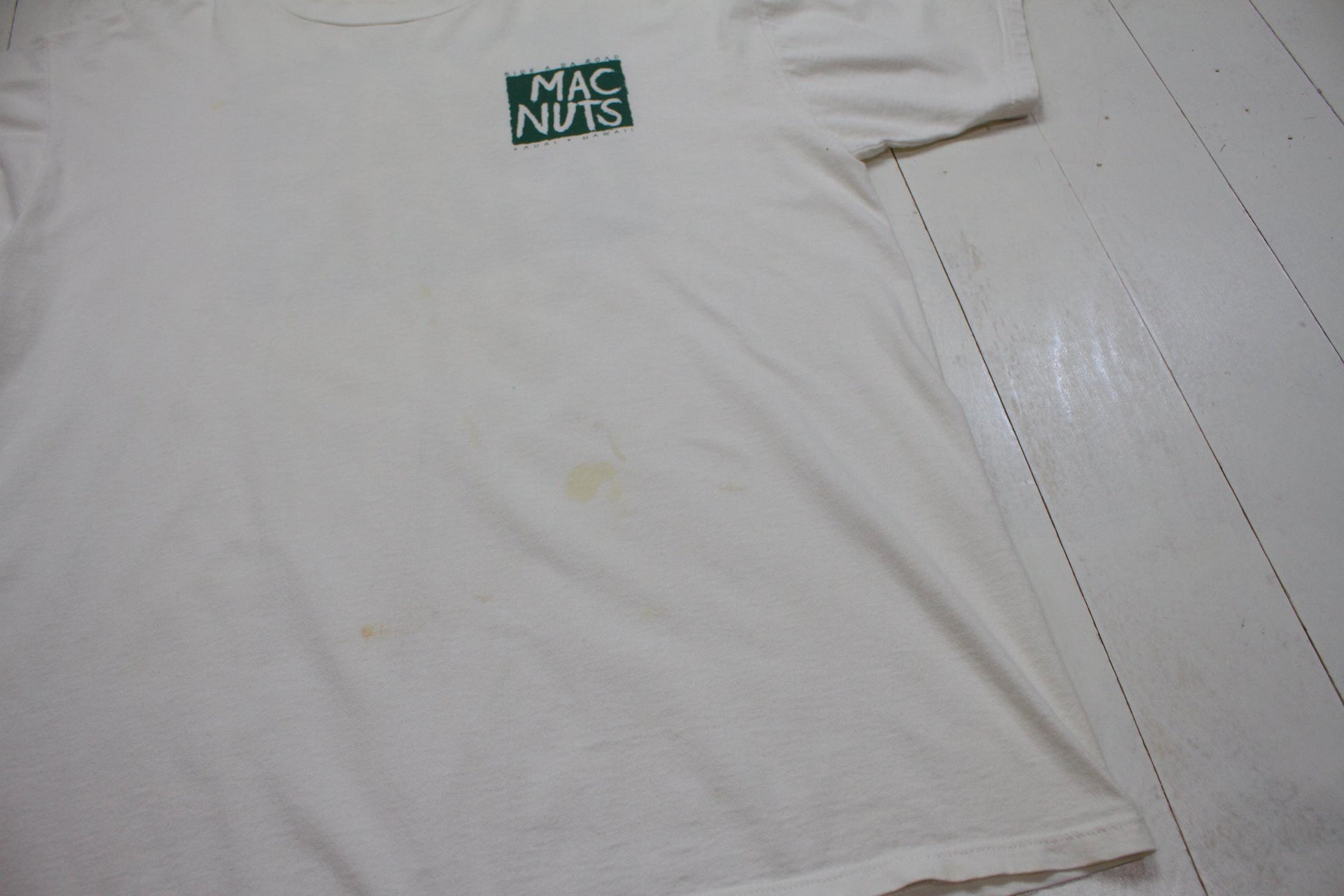 1990s Mac Nuts Side A Da Road Kauai Hawaii T-Shirt Made in USA Size L