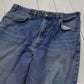 1990s Levi's Orange Tab 619 Blue Denim Jeans Distressed Painter Size 30x28