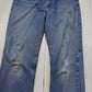 1990s Levi's Orange Tab 619 Blue Denim Jeans Distressed Painter Size 30x28