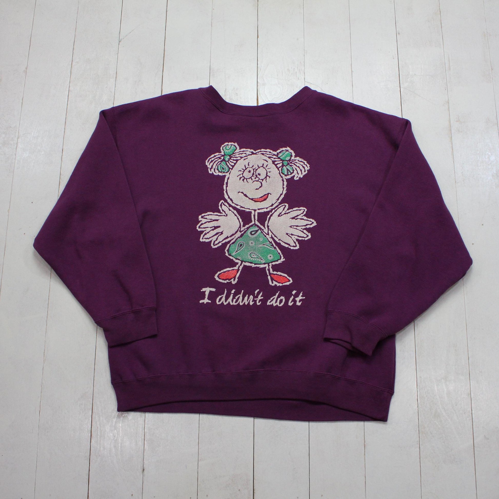 1990s/2000s Y2K Active Essentials I Didn't Do It Sweatshirt Size L