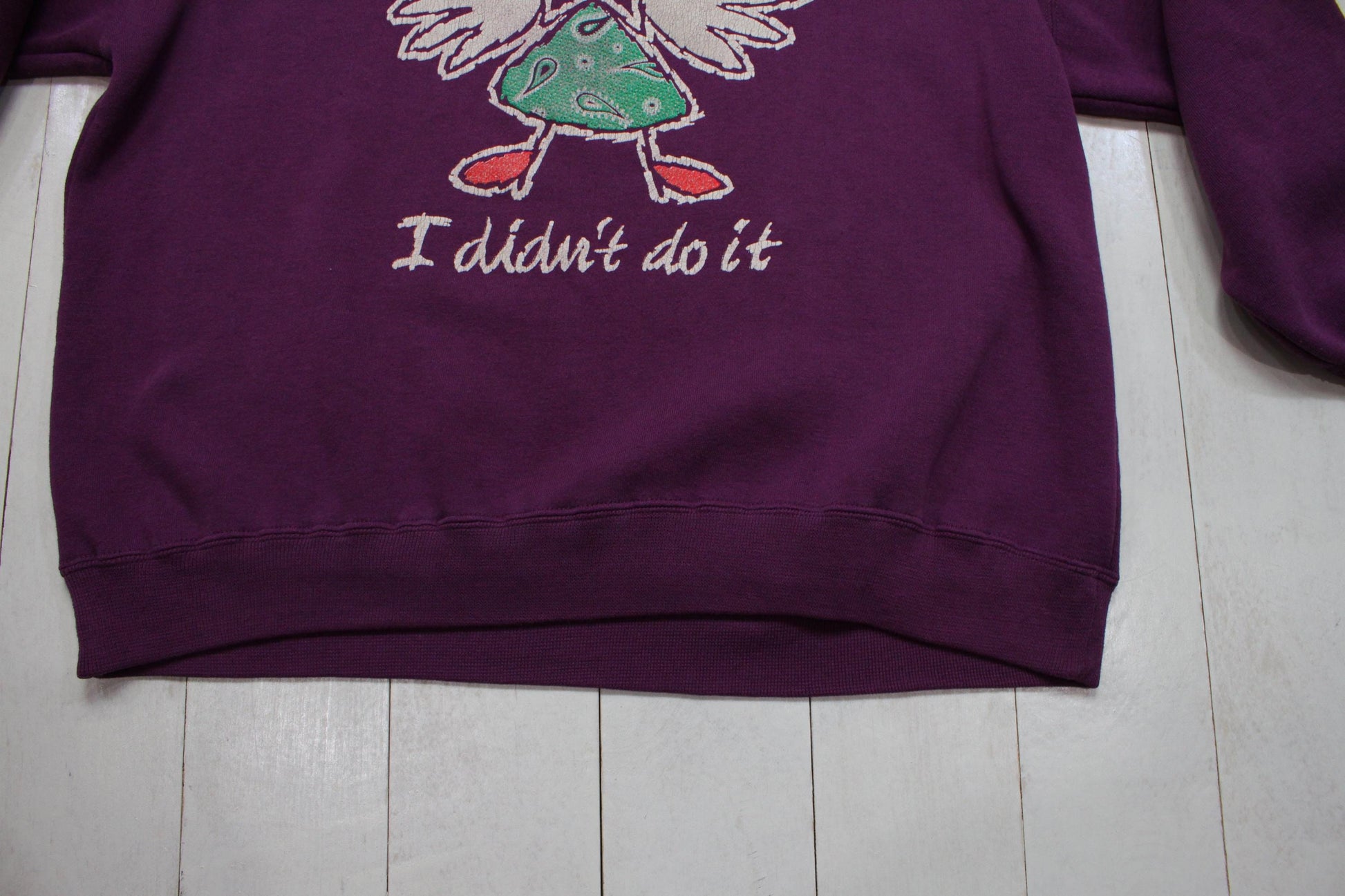 1990s/2000s Y2K Active Essentials I Didn't Do It Sweatshirt Size L