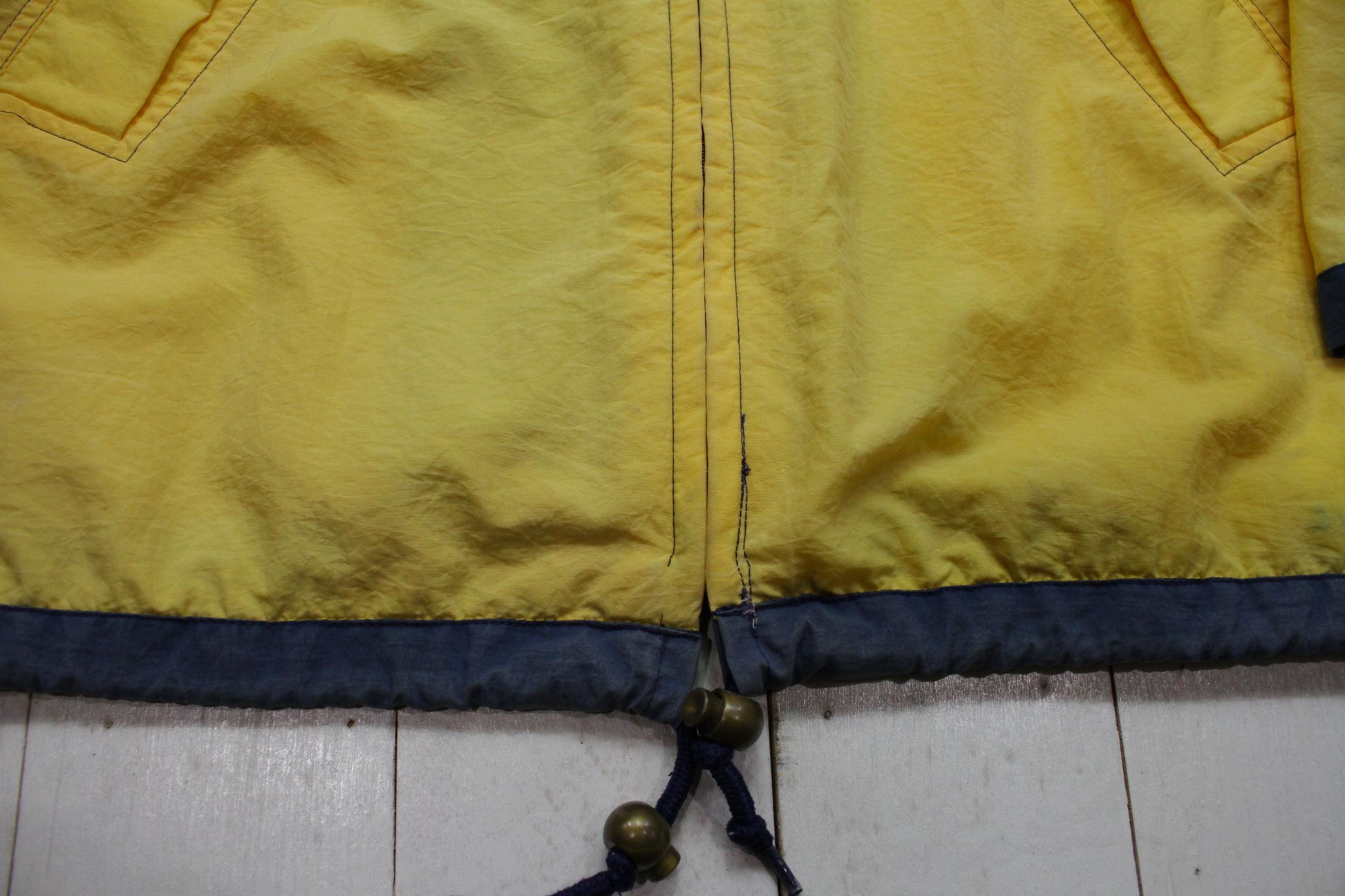 1990s Cabin Creek Yellow Hooded Shell Windbreaker Jacket Size XL