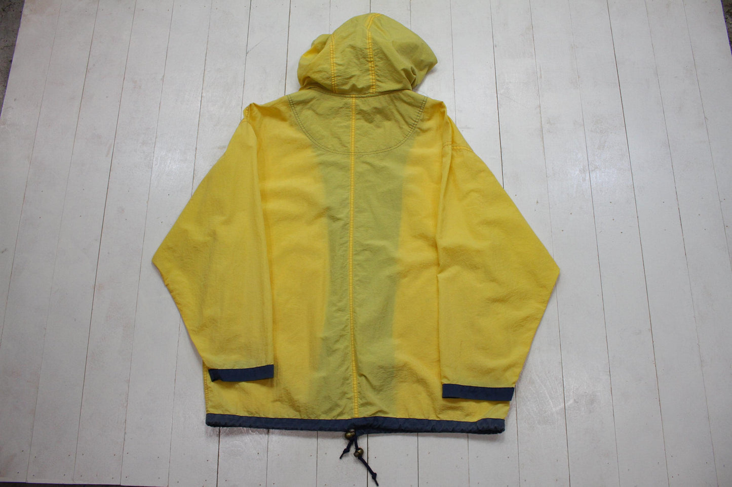 1990s Cabin Creek Yellow Hooded Shell Windbreaker Jacket Size XL