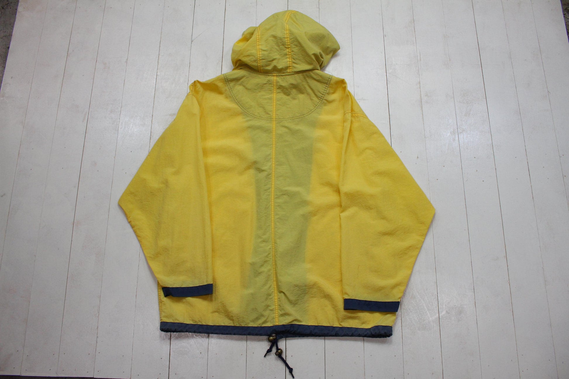1990s Cabin Creek Yellow Hooded Shell Windbreaker Jacket Size XL