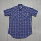 1980s/1990s Roebucks Shortsleeve Pearl Snap Western Shirt Size M