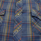 1980s/1990s Roebucks Shortsleeve Pearl Snap Western Shirt Size M