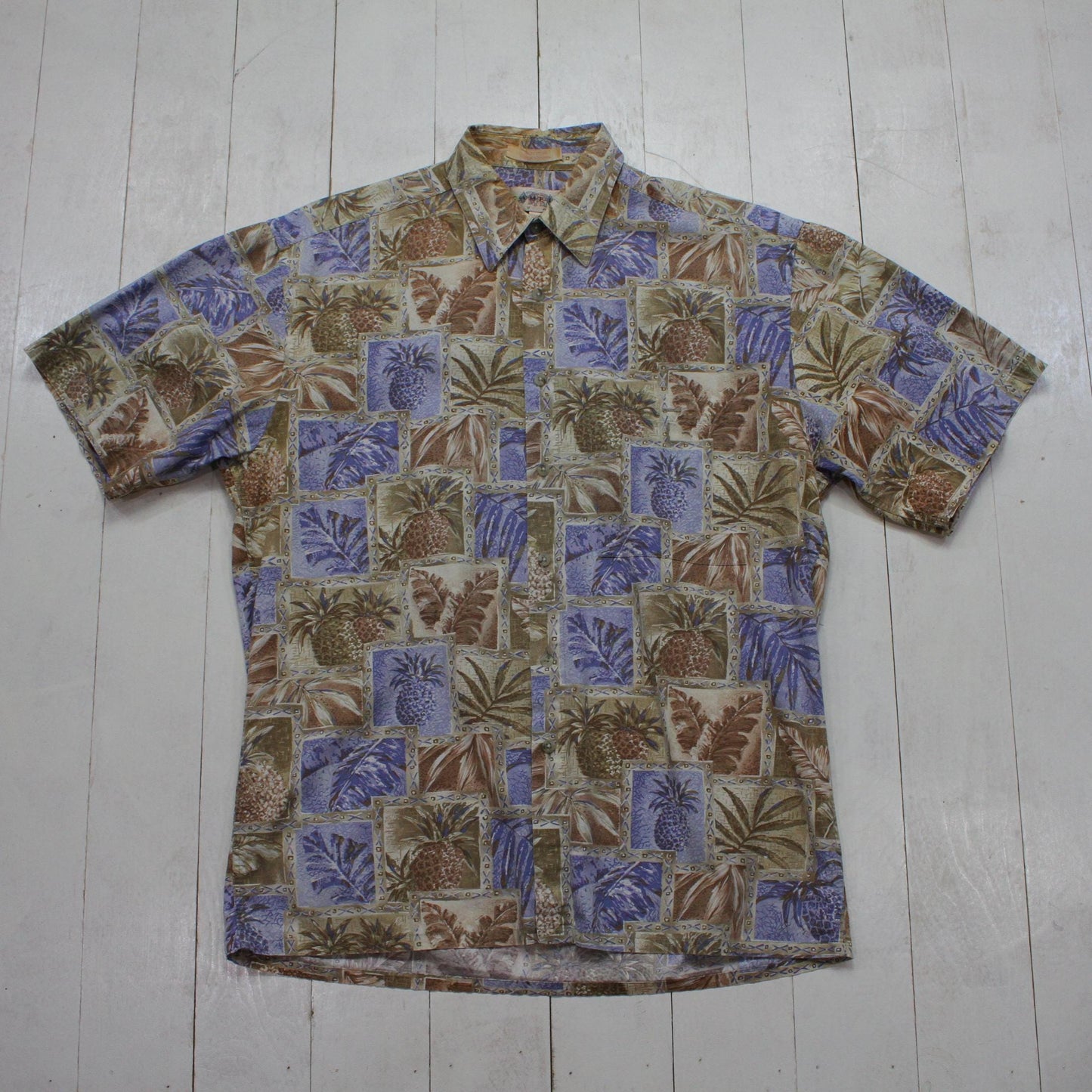 1980s/1990s Campia Tropical Pineapple Print Shortsleeve Hawaiian Shirt Size M/L