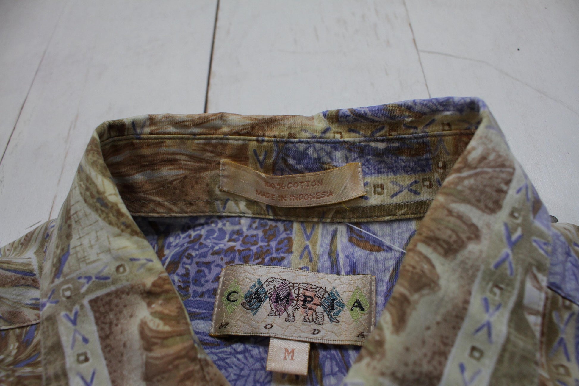 1980s/1990s Campia Tropical Pineapple Print Shortsleeve Hawaiian Shirt Size M/L