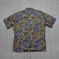 1980s/1990s Campia Tropical Pineapple Print Shortsleeve Hawaiian Shirt Size M/L