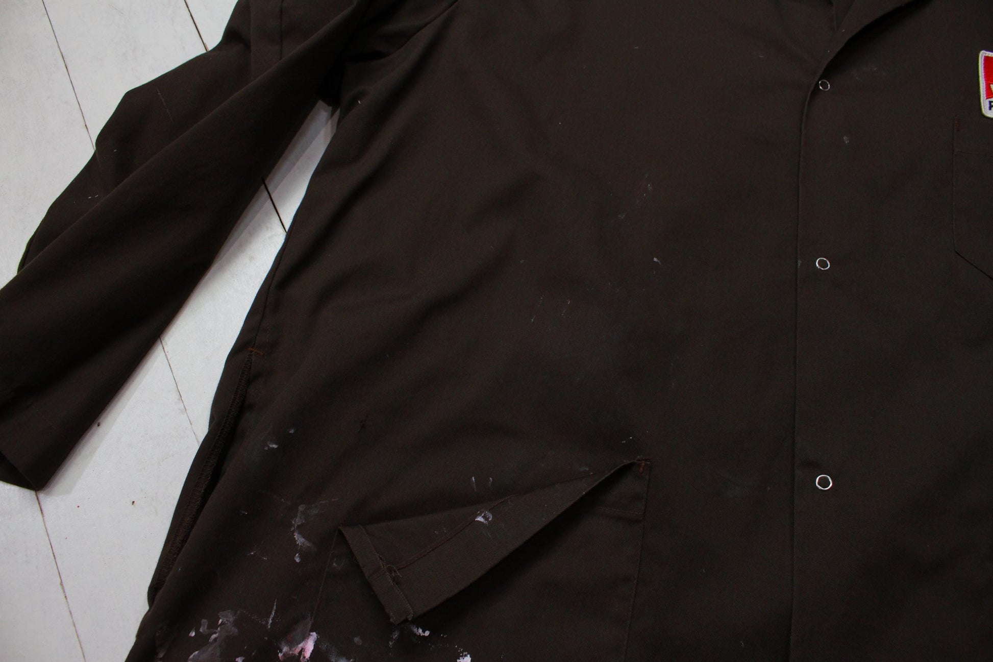1980s/1990s Anchor Textiles Brown Petro-Canada Shop Coat Made in Canada Size XL/XXL