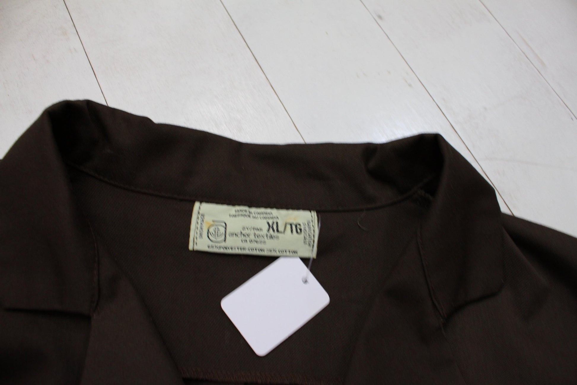 1980s/1990s Anchor Textiles Brown Petro-Canada Shop Coat Made in Canada Size XL/XXL