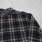 2010s Eddie Bauer Grey Plaid Button Down Flannel Shirt Size L/XL