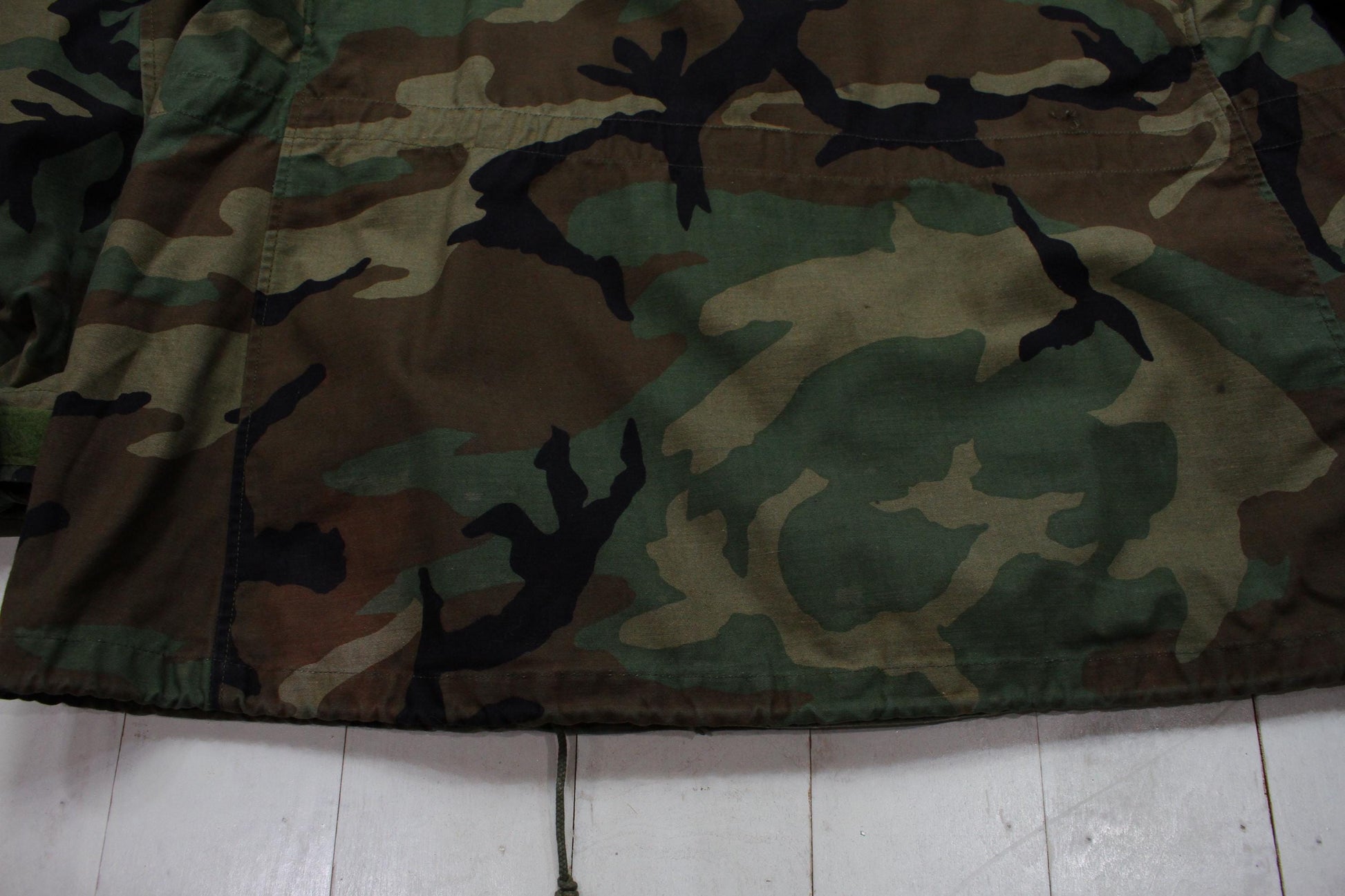 1980s US Military Woodland Camo M65 Jacket Size L/XL