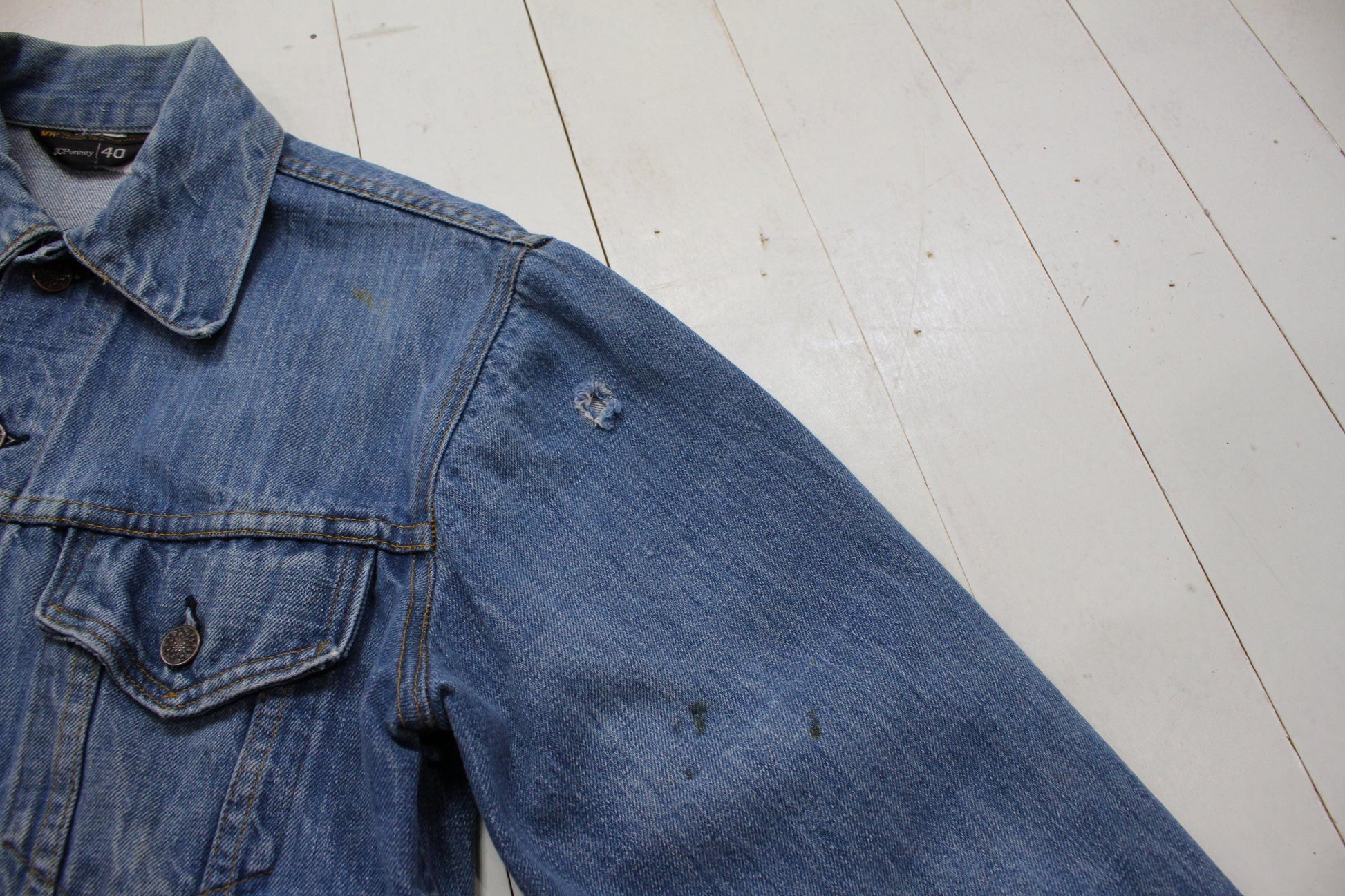 1970s JC Penney Two Pocket Denim Trucker Jacket Size S