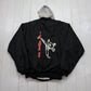 1980s/1990s Hartwell Black Robert Summers Tae Kwon Do Hoodie Quilted Lined Nylon Bomber Jacket Made in USA Size L