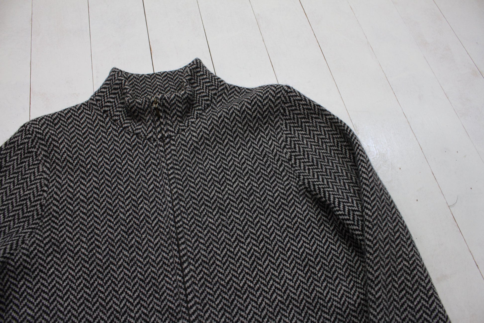 1990s Lauren Ralph Lauren Herringbone Lambswool Jacket Women's Size XL