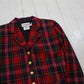 1990s Nygard Petite Red Plaid Wool Blazer Jacket Women's Size L