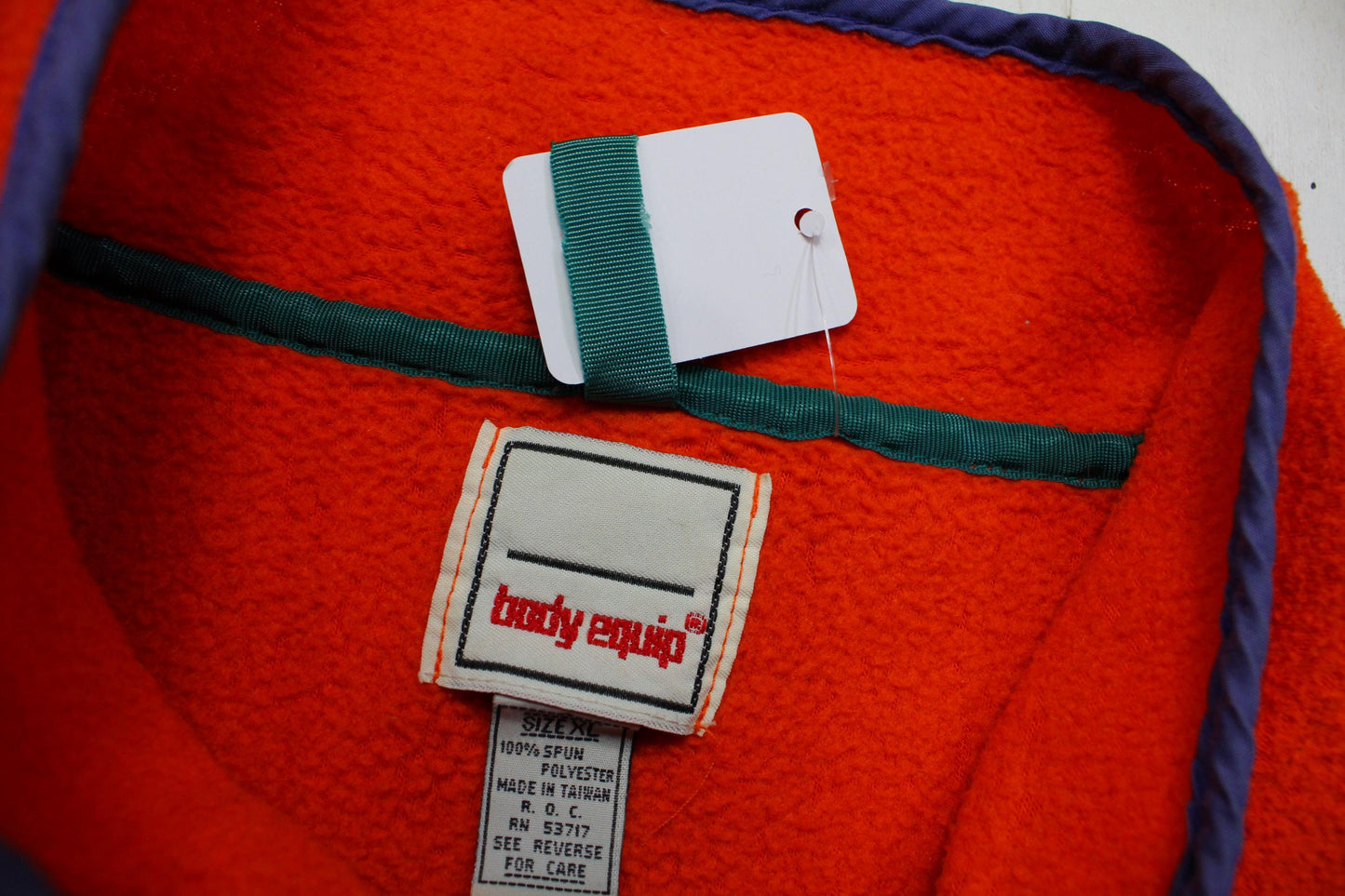 1980s/1990s Body Equip Blue Orange 1/4 Zip Fleece Pullover Sweatershirt Size XL/XXL