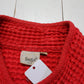 1990s Focus Pink Waffle Cotton Knit Jacket Made in USA Size L