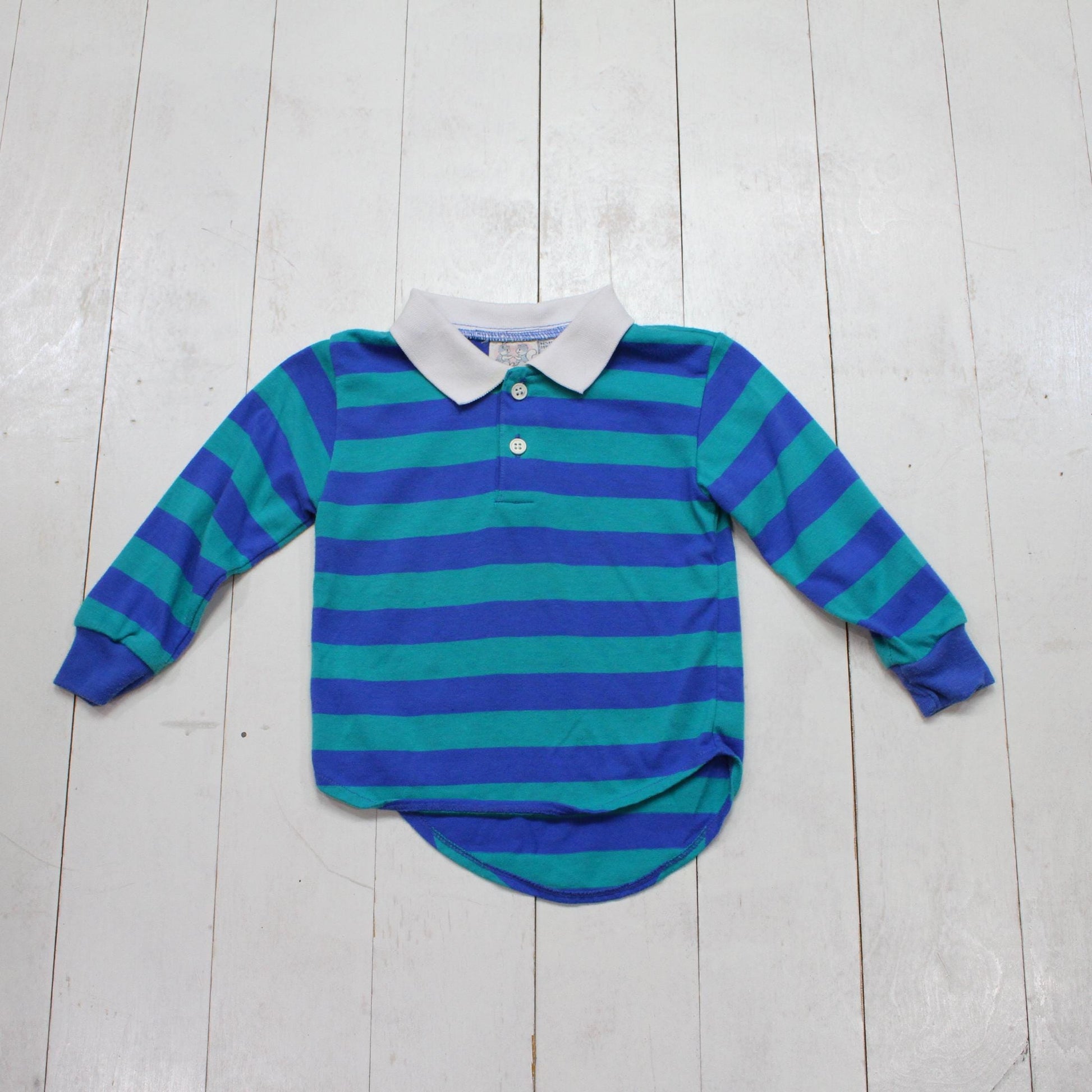 1990s Bunnies & Buddies Long Sleeve Polo Shirt Kid's Size 4T