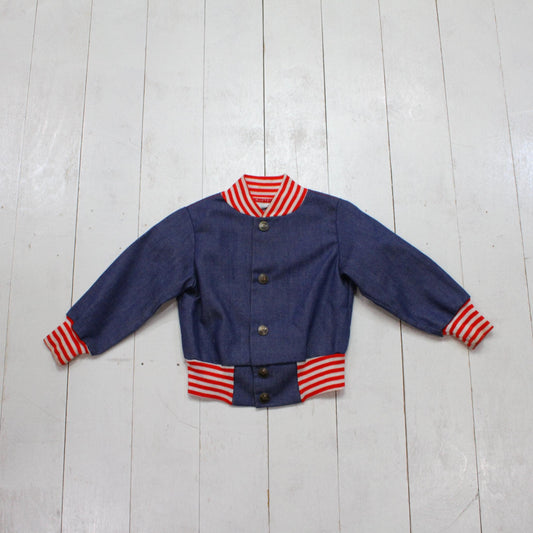 1980s Buster Brown Snaps Chambray Bomber Jacket Made in USA Kids Size 3T/4T