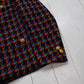 1980s/1990s Domina Black Multicolour Viscose Knit Business Suit Set Blazer and Skirt