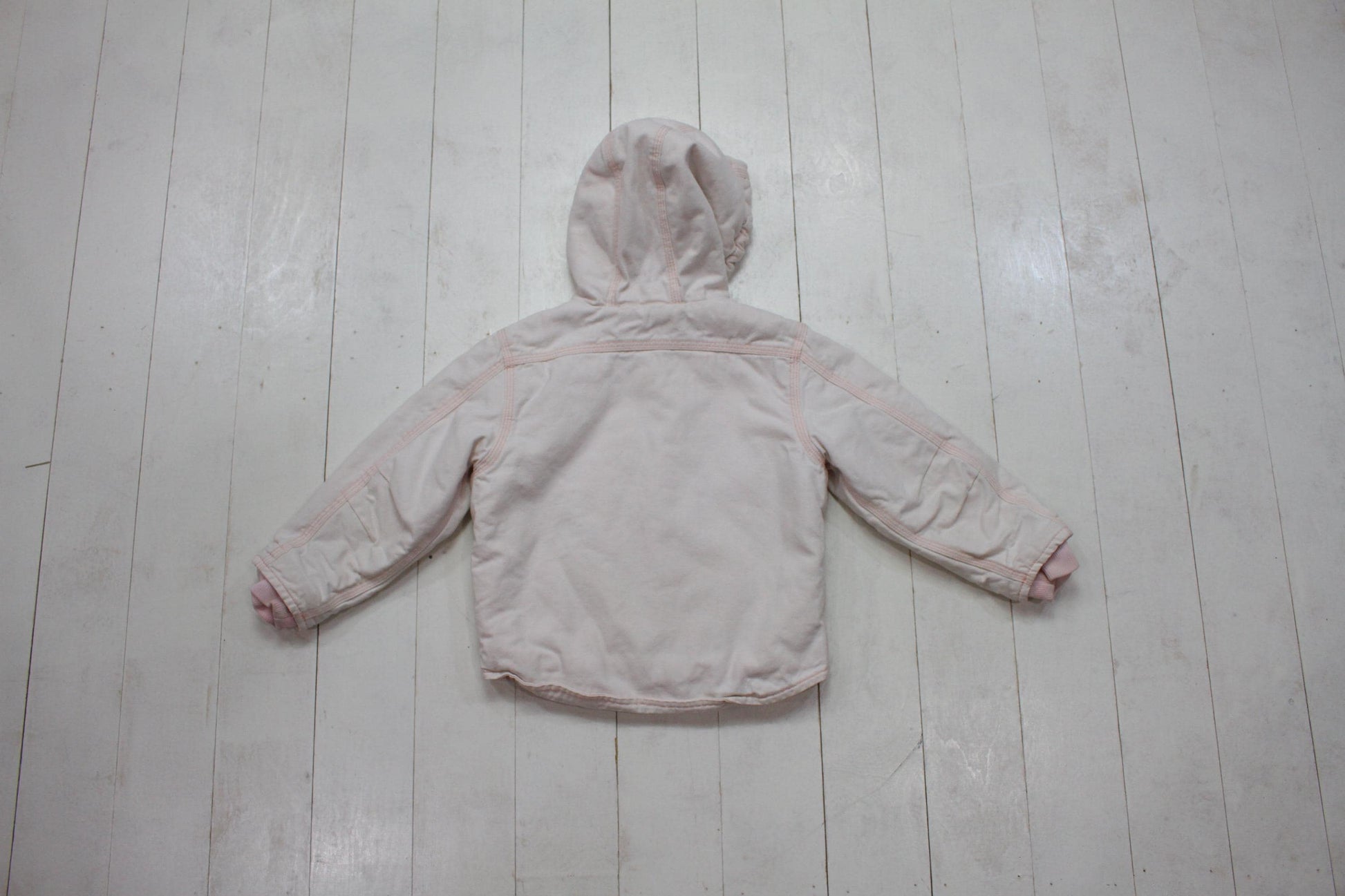 2000s Y2K Carhartt Pink Sherpa Lined Hooded Active Jacket Kid's Size 4-6T