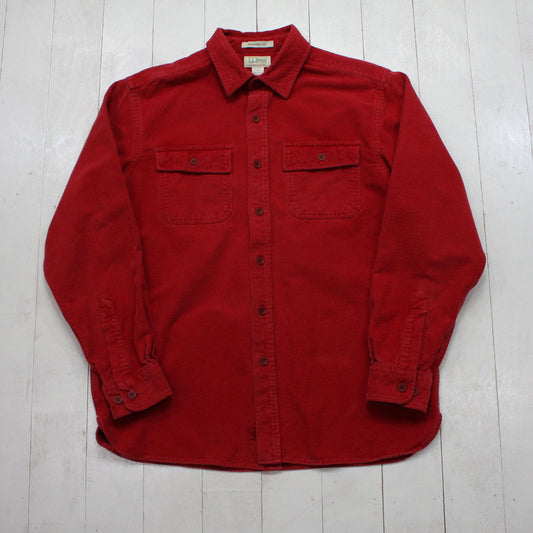 2010s LL Bean Red Chamois Buttup Up Shirt Size L