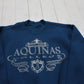 1990s Jansport Aquinas College Teal Grand Rapids Michigan Sweatshirt Made in USA Size M