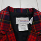 1990s Nygard Petite Red Plaid Wool Blazer Jacket Women's Size L
