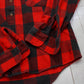 1990s/2000s Y2K Red Black Buffalo Plaid Flannel Button Up Shirt Size M