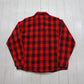 1970s Jim Catfish Hunter Red Black Buffalo Plaid Flannel Shirt Size M/L