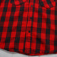 1970s Jim Catfish Hunter Red Black Buffalo Plaid Flannel Shirt Size M/L
