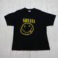 1990s/2000s Y2K M&O Knits Heavyweight Nirvana X-Eye Smiley Face Grunge Band T-Shirt Size L