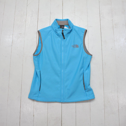 2010s The North Face Turquoise Fleece Vest Jacket Size S
