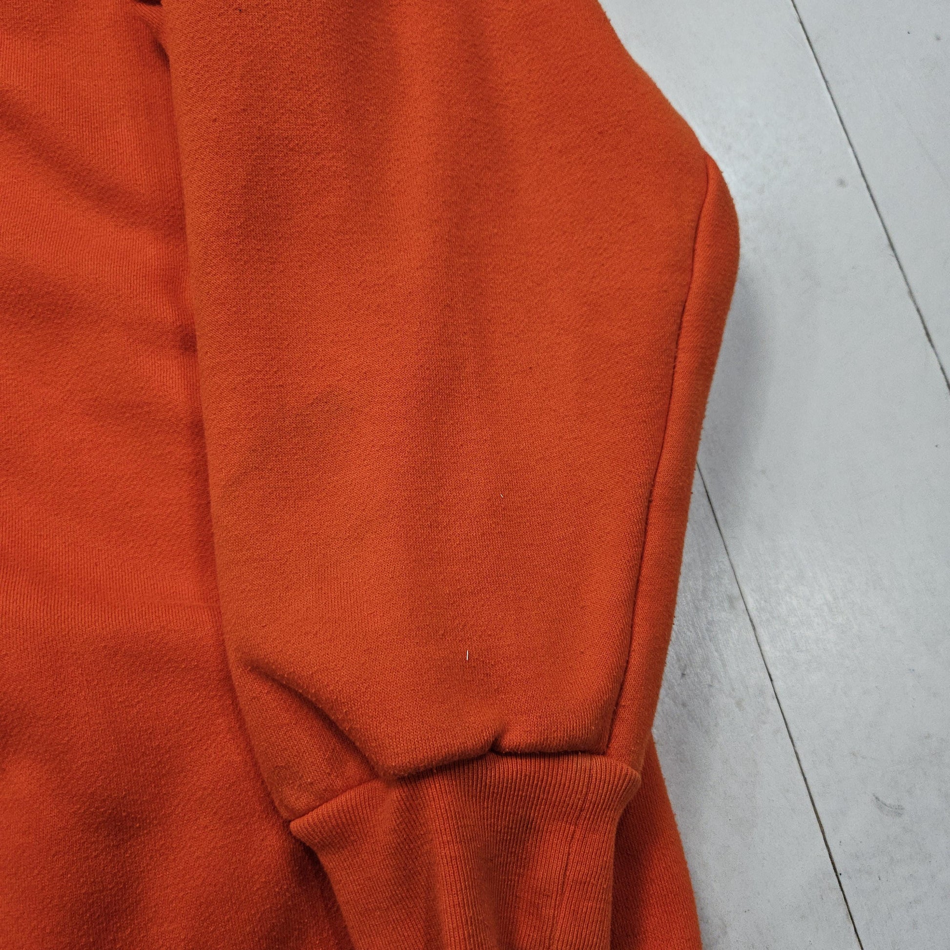 1990s/2000s Y2K Lion Apparel Double Face Orange Workwear Hoodie Size XXL/3XL+