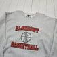 1990s Lee Cross Grain Grey Albright Basketball Reverse Weave Style Sweatshirt Made in USA Size XL/XXL