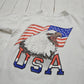 1990s White USA American Flag Bald Eagle T-Shirt Size S