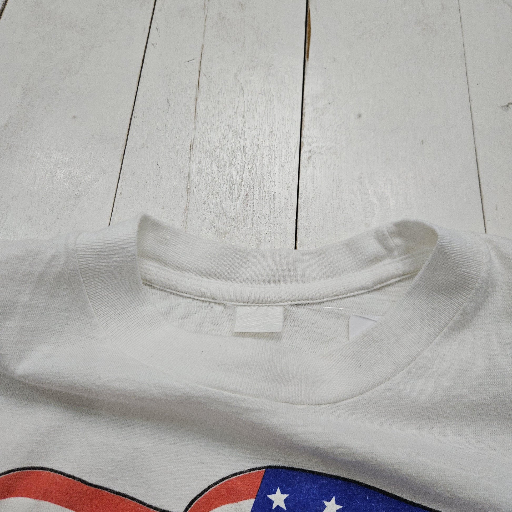 1990s White USA American Flag Bald Eagle T-Shirt Size S