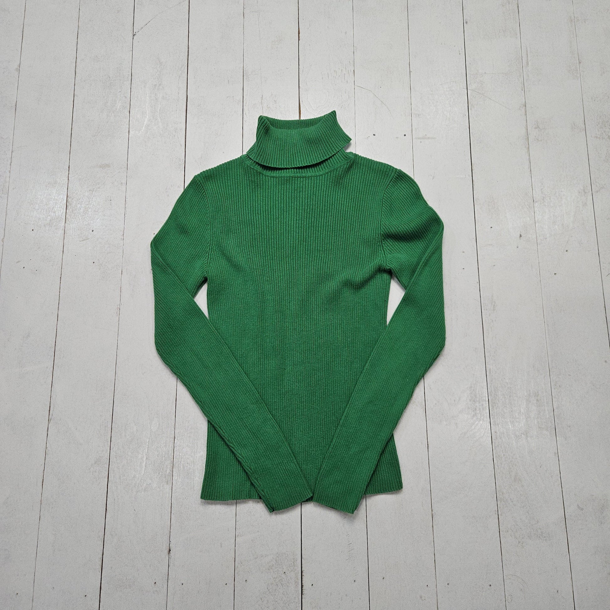 1990s/2000s Y2K Unbranded Green Turtleneck Sweatshirt Women's Size XS
