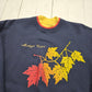 1990s Lee Blue Michigan Colors Autumn Leaves Sweatshirt Made in USA Size L